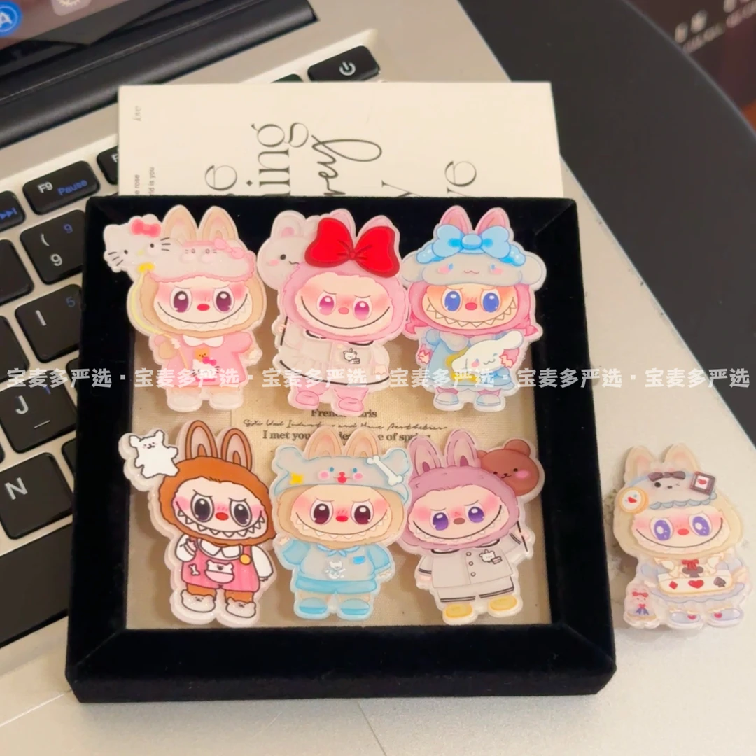 【可爱暴击】小怪兽拉布布亚克力小夹子发夹包包夹多功能装饰夹潮玩