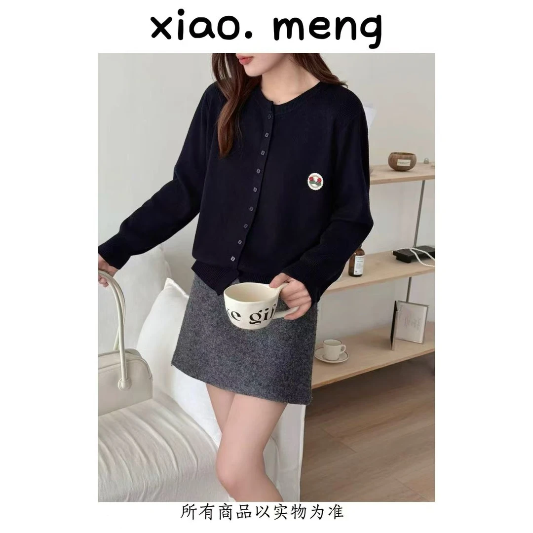 手工贴标樱桃甜美针织开衫（522）