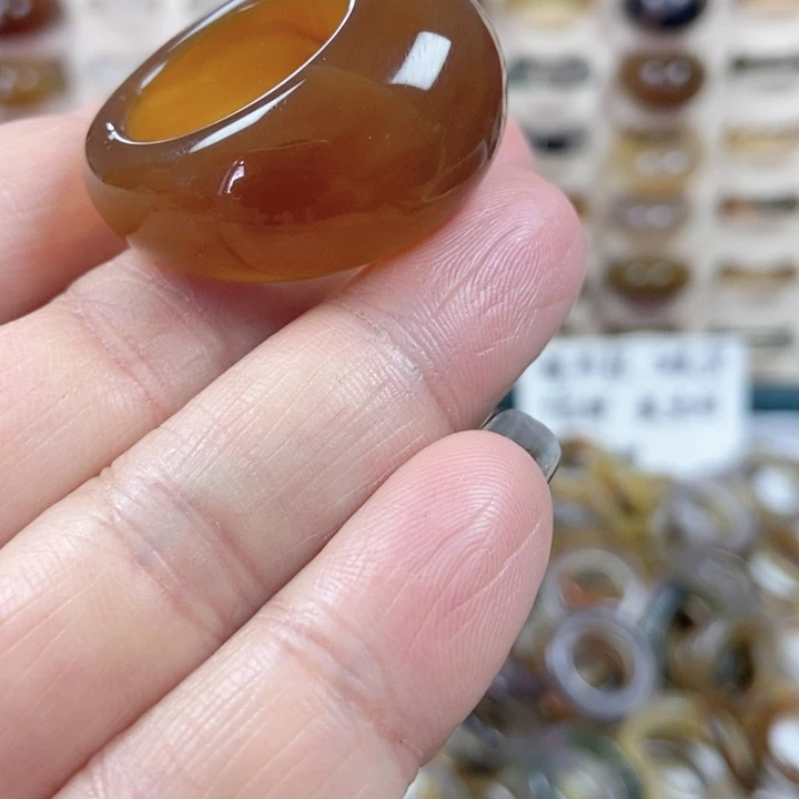 未镶嵌戒指玛瑙/玉髓微瑕不退不换