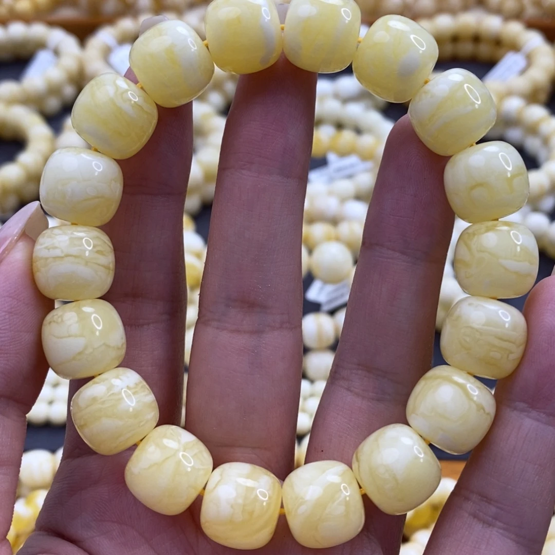 琥珀未镶嵌手链13m同料虎皮