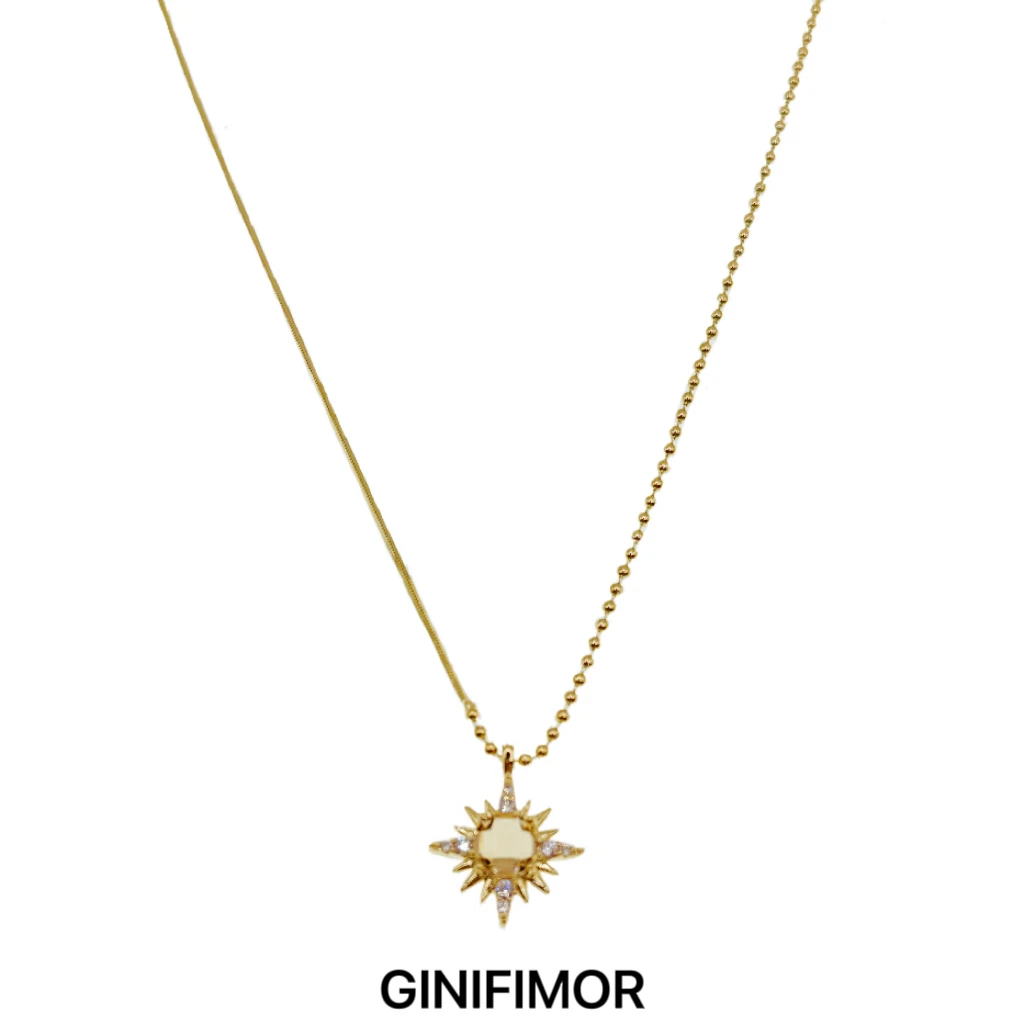 GINIFIMOR 铜合金项链 a653 小众设计太阳花气质项链女百搭锁骨链