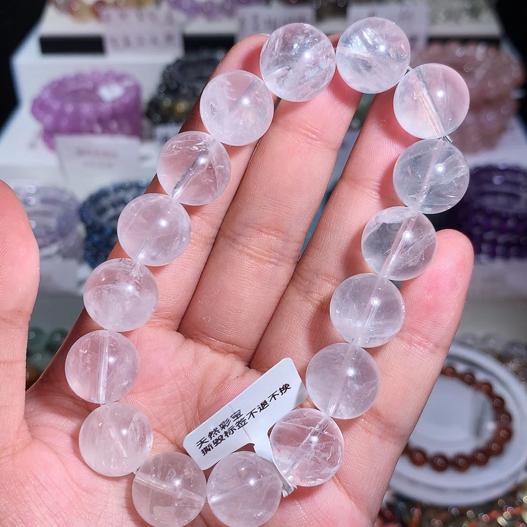 未镶嵌手链水晶透体白幽灵14