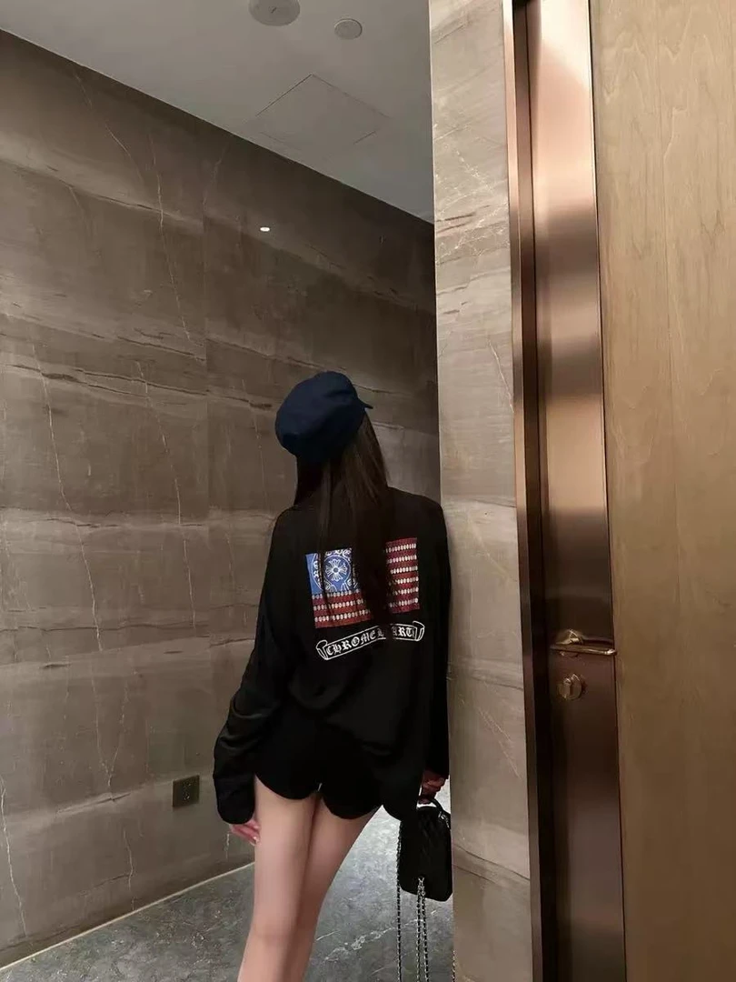 小克国旗经典时尚休闲百搭宽松圆领圆领insins韩版长袖T恤