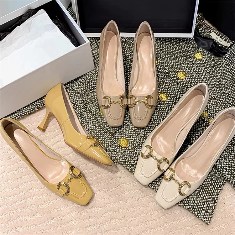 2025时尚气质方头浅口低跟单鞋 1号-8号