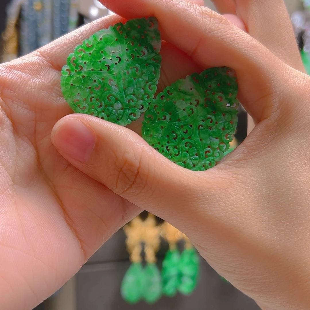 未镶嵌翡翠耳饰咋*