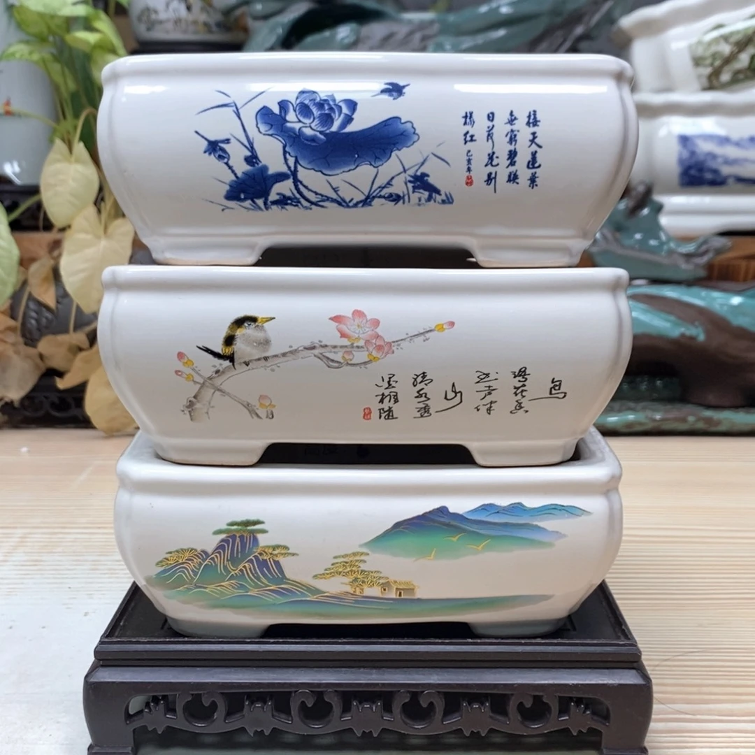 紫砂花盆陶瓷艺术花盆陶瓷