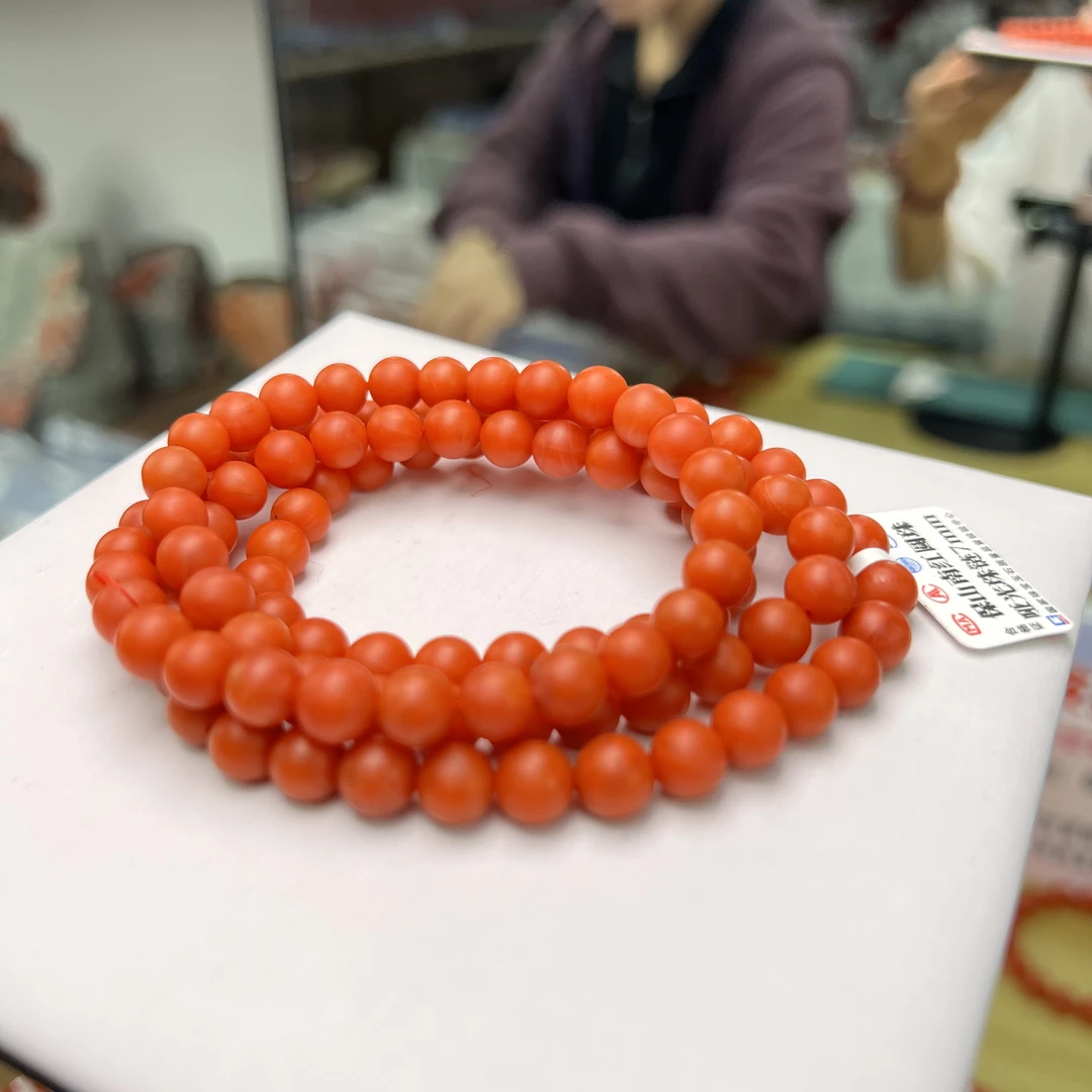 诚信经营支持年退换 保山杨家山南红柿子红多圈6-7mm 多样性发一