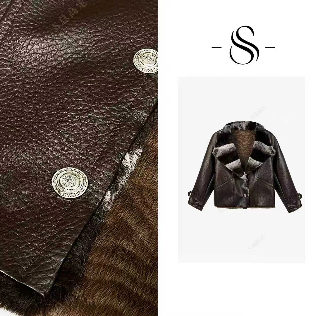 【妮妮】冬款法式高级感重工拼接设计气质显瘦短外套D0073