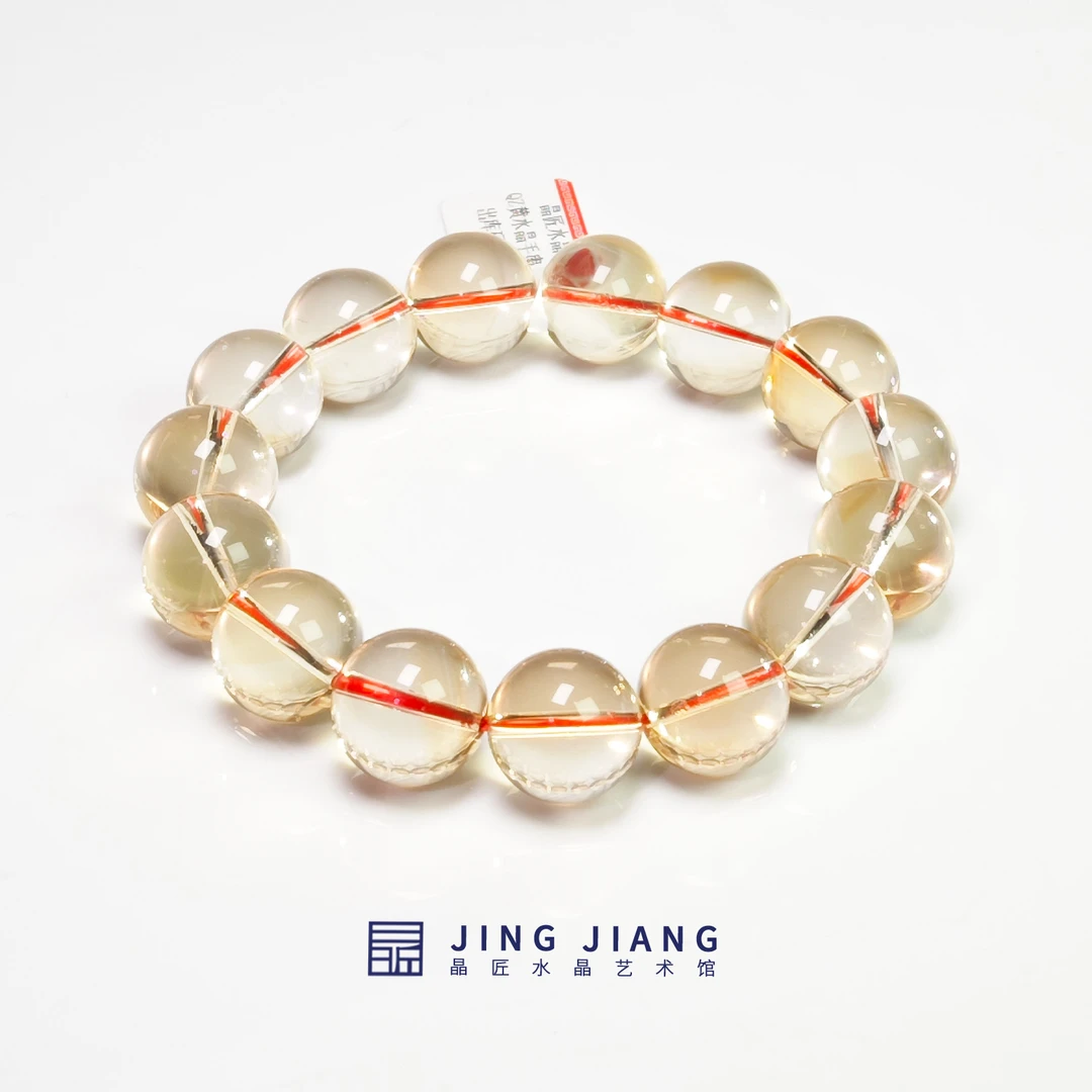 晶匠天然黄水晶单圈手串14mm+多样性发一  礼物