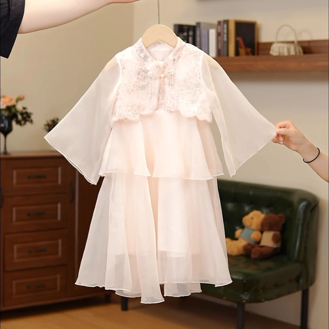 【无忧】春夏女童新中式礼服国风简约高级背心裙仙气飘飘裙中国风