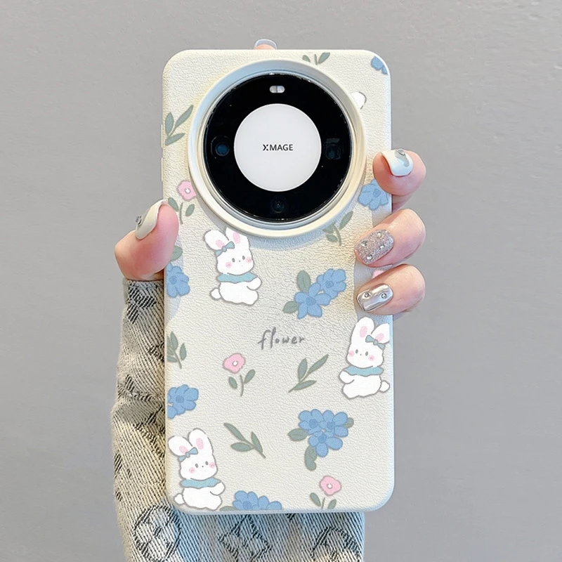 铃兰兔子适用华为Mate60Pro手机壳卡通P70/50/40苹果15防摔保护套