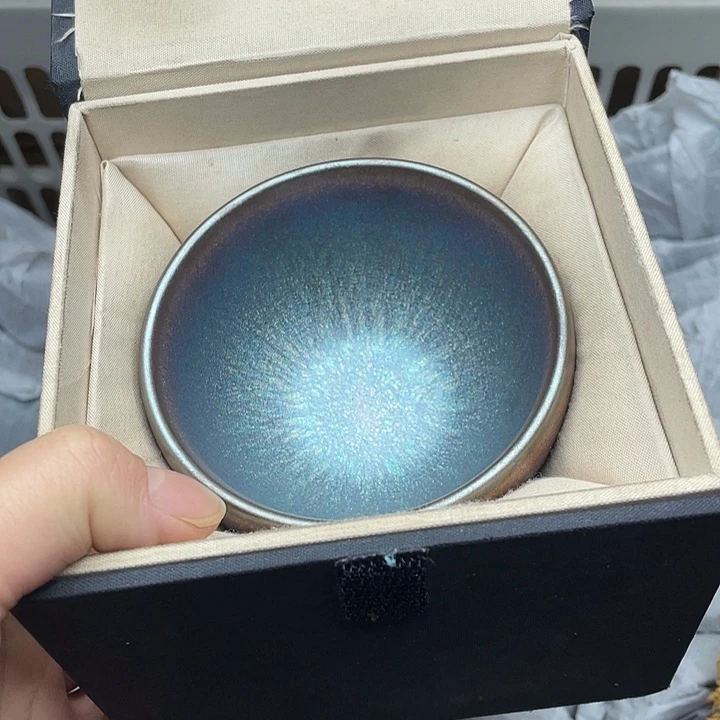 茶盏天青钵钵配礼盒