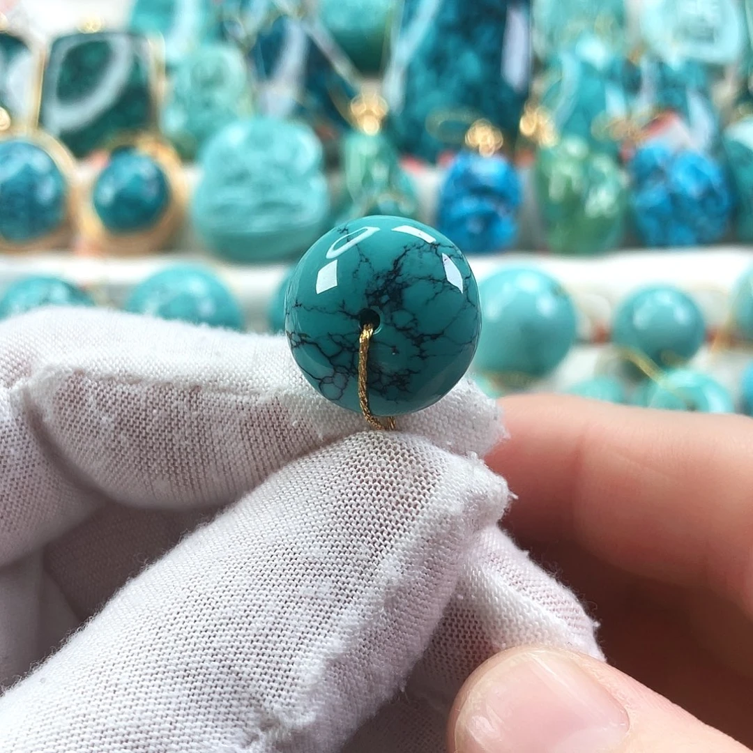 绿松石未镶嵌车挂直径17.6