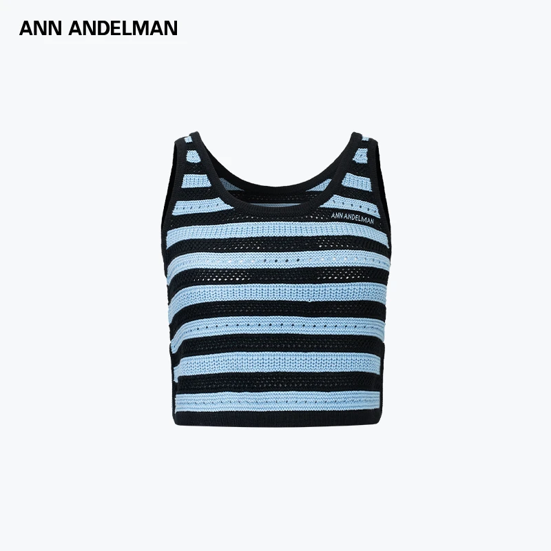 ANN ANDELMAN 25秋冬 时尚设计经典百搭条纹撞色毛织背心