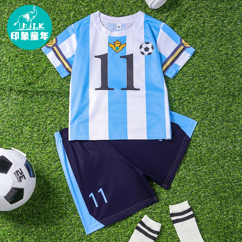 男女童足球服套装球服短袖夏季运动两件套小学生小童儿童宝宝球衣