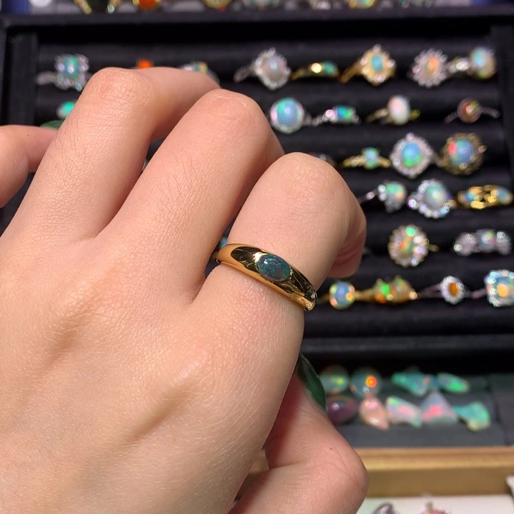 银S925镶嵌欧泊戒指款式福利不退不换