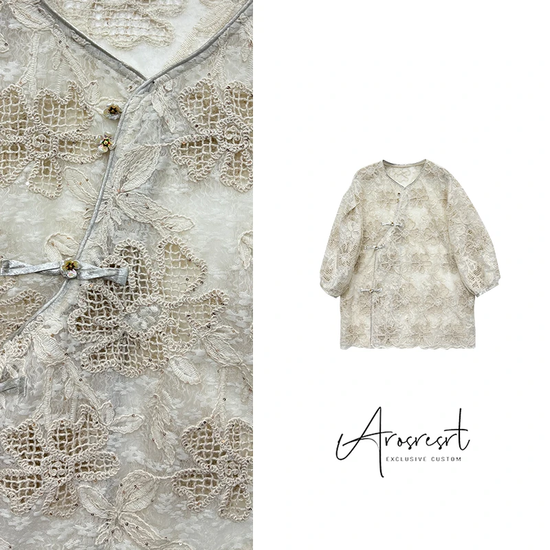 【花田错】2025夏季新款新中式国风气质时尚百搭网红宽松上衣