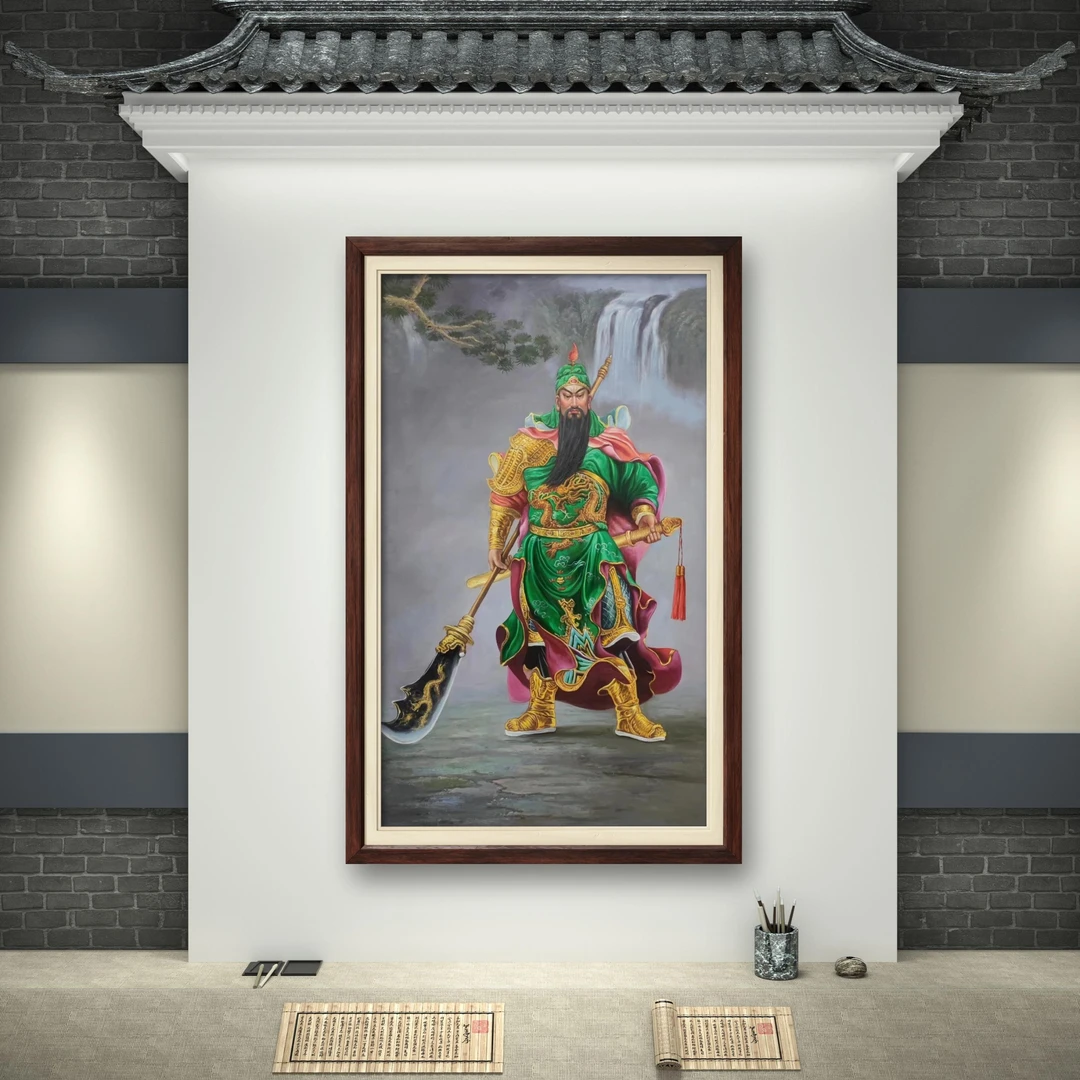 关公张俊龙原创油画肌理适合老板办公室茶室玄关背景挂画油画装饰