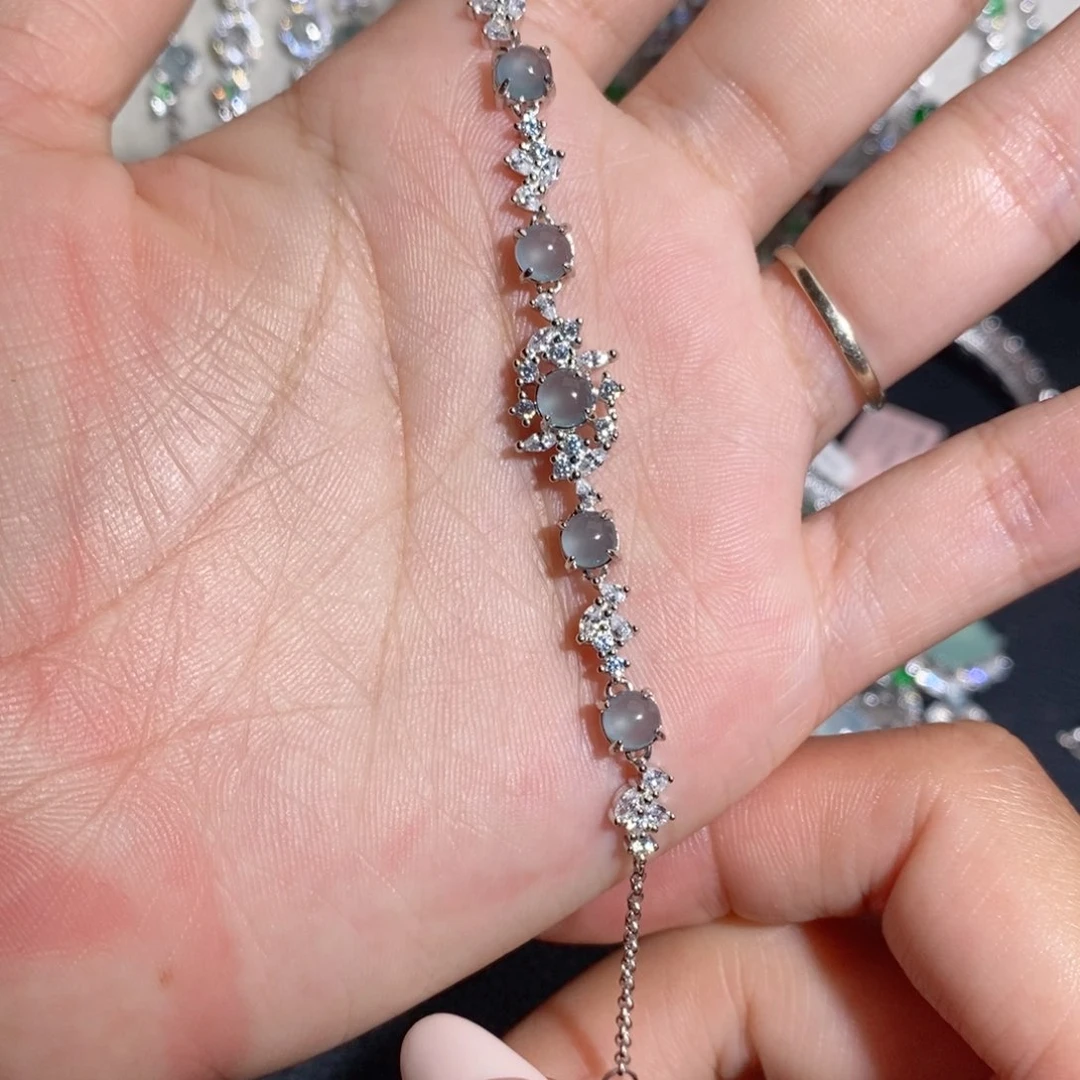 银S925镶嵌手链翡翠