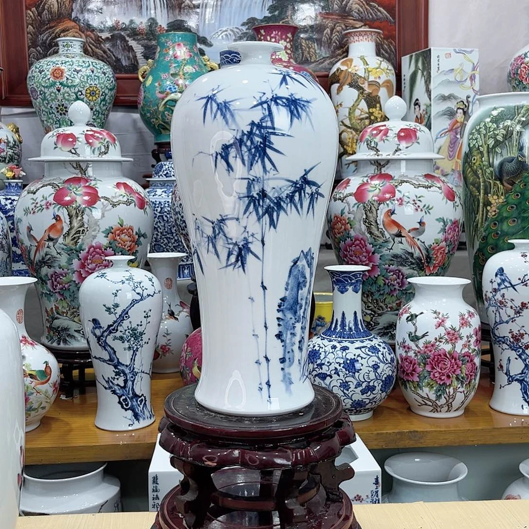 春***松摆件景德镇的陶瓷