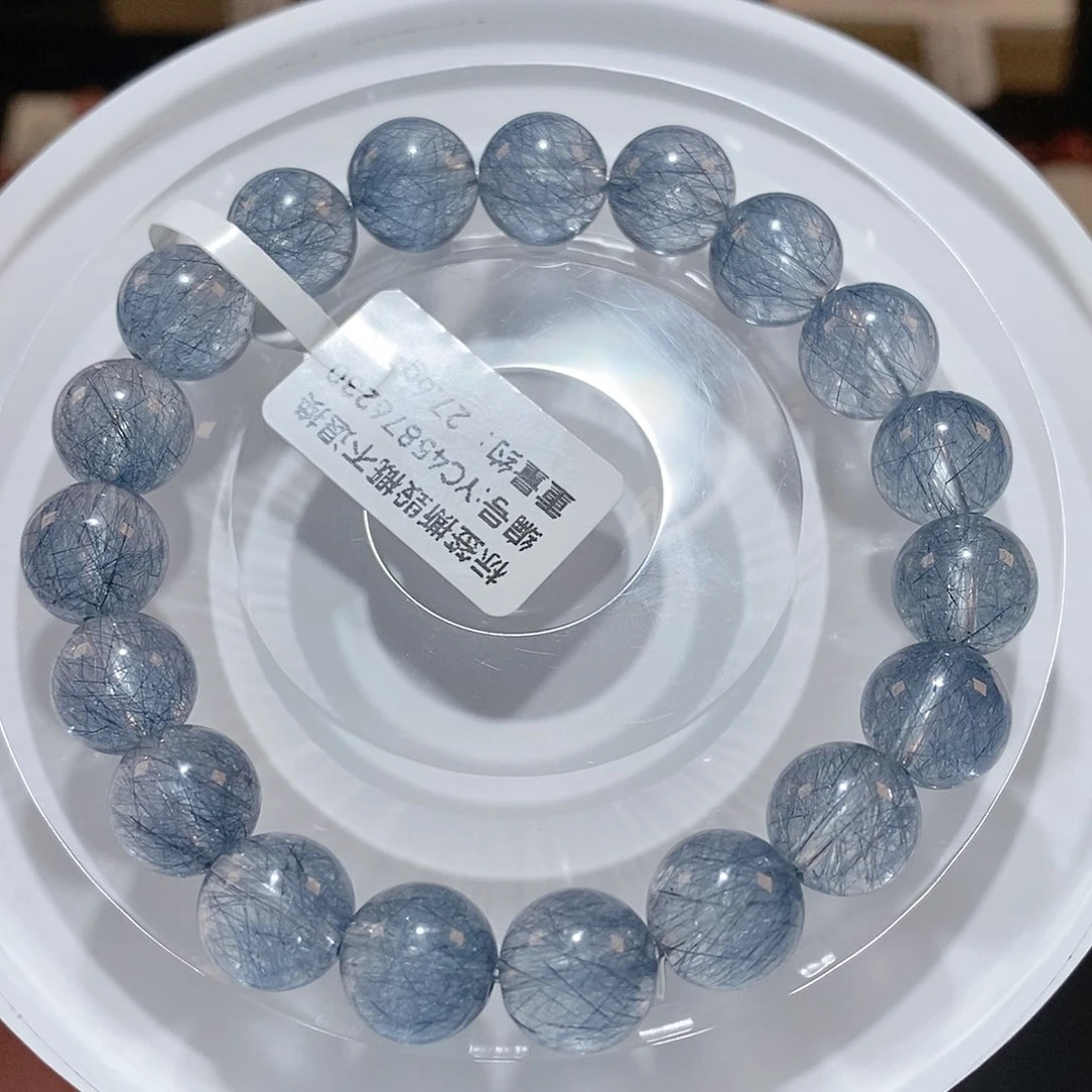 水晶手链未镶嵌F蓝兔毛10.2