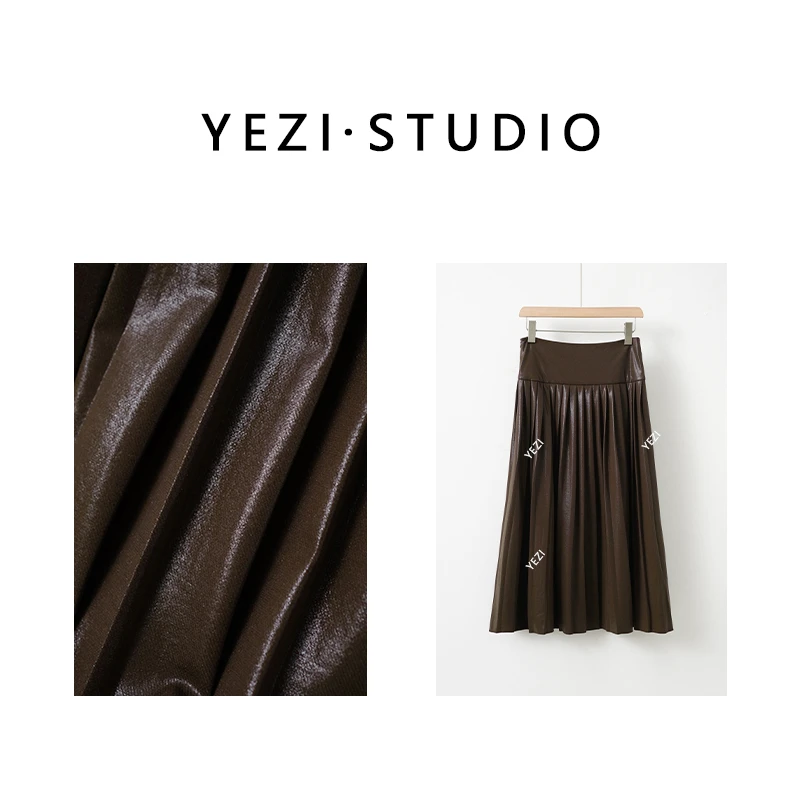 【春日华尔兹】25早春重工高定立体褶皱垂感百褶半身裙25133011-3/9