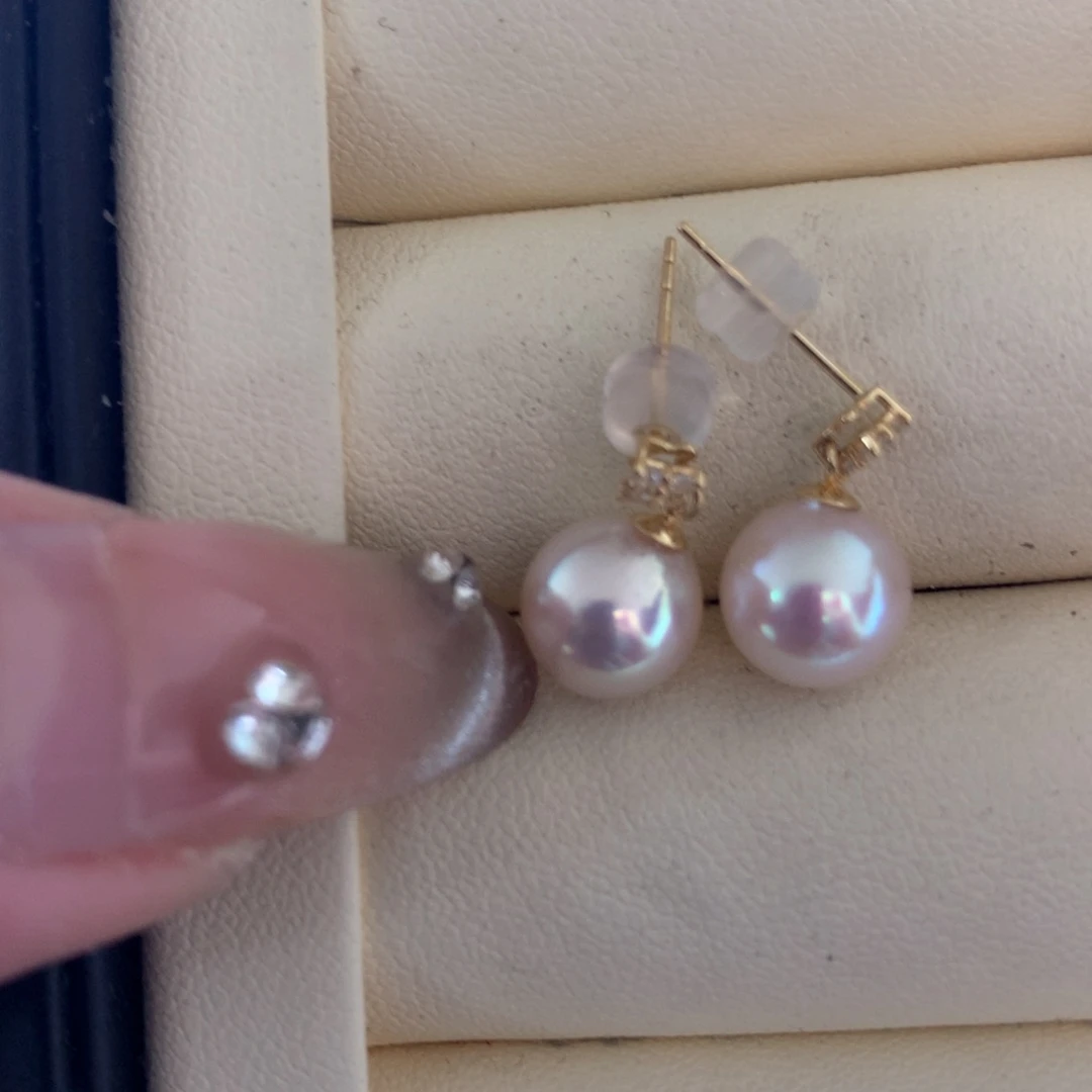 海水珍珠耳饰18K金镶嵌