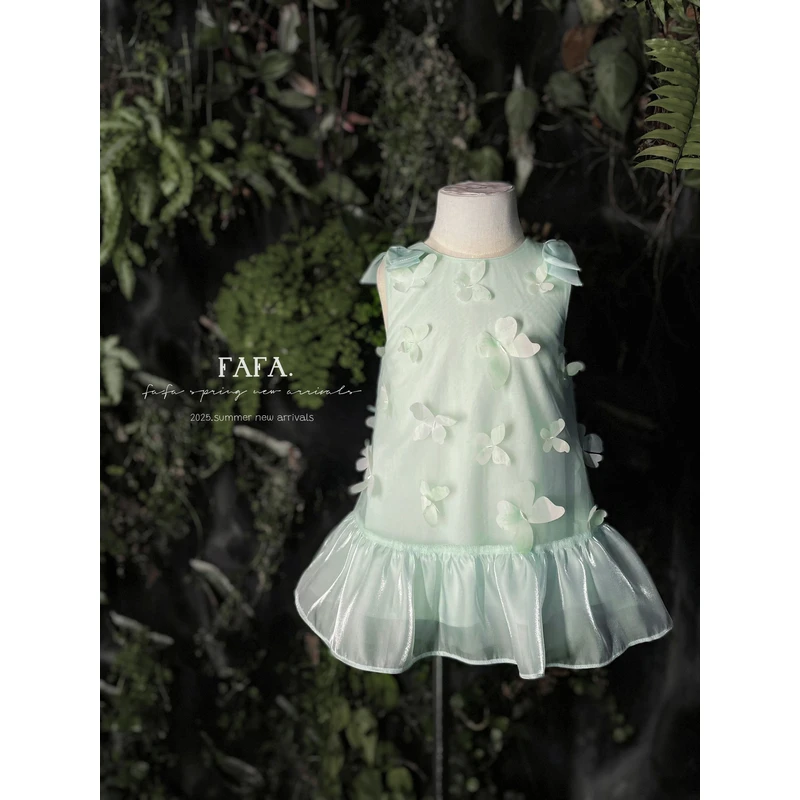 【FAFA】公主风连衣裙蝴蝶刺绣挂脖裙子女森系公主裙XQ259590