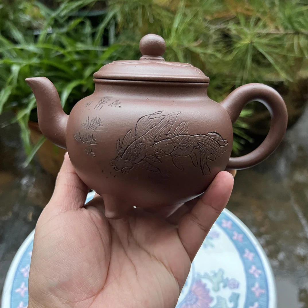 倪新安2012年三足茶壶紫砂壶