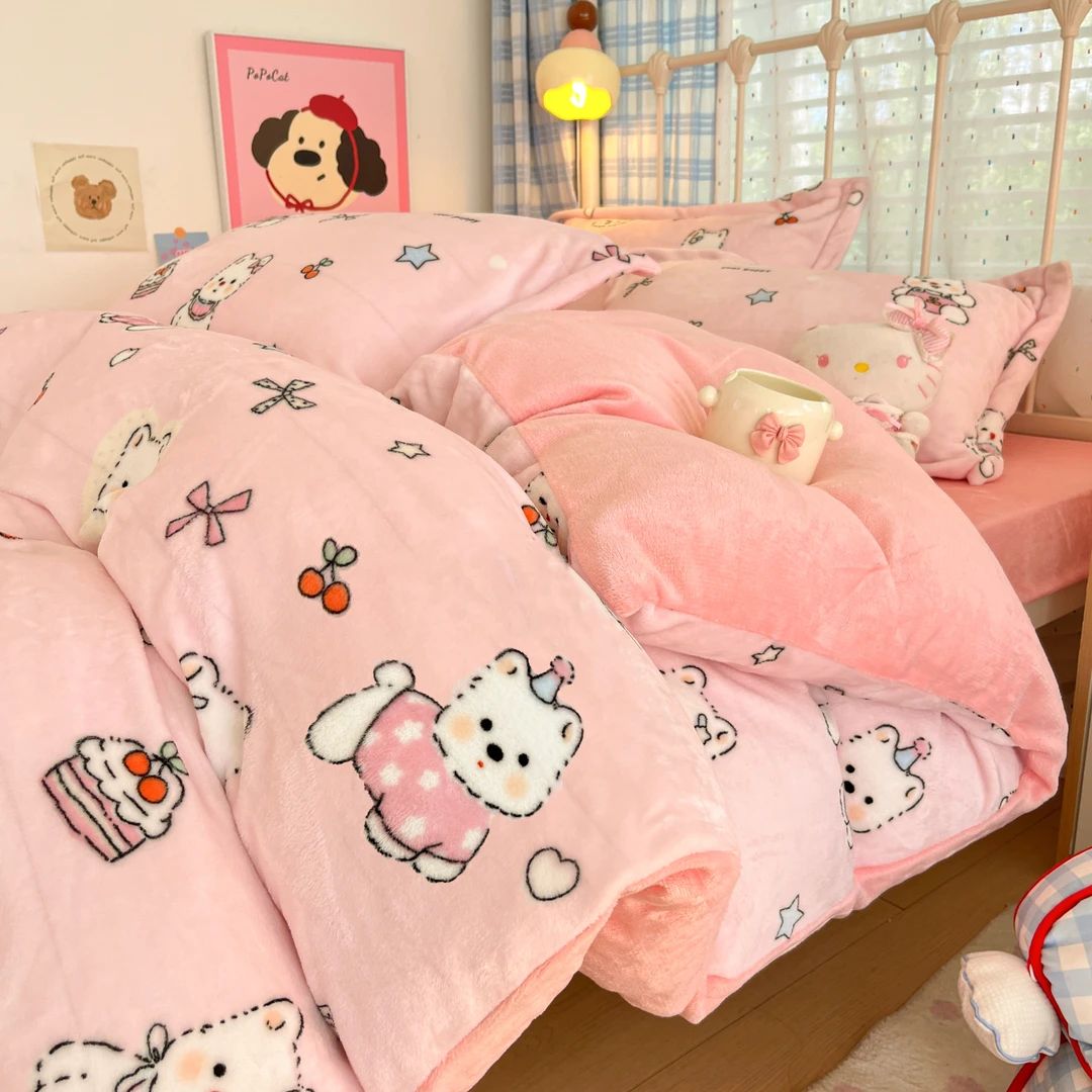 加厚牛奶绒单被套秋冬季学生宿舍被套罩单双人2025新款床上用品