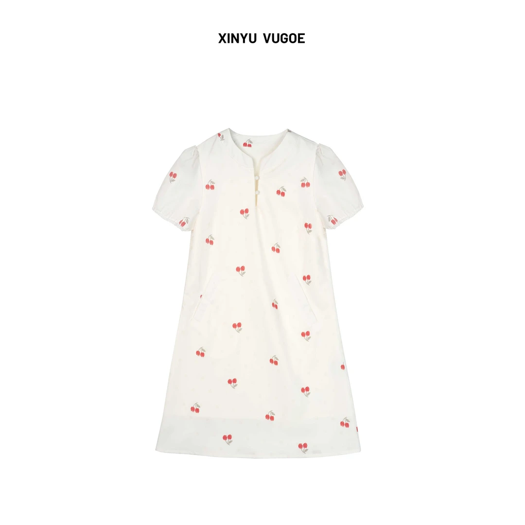 【肖肖专属】夏季法式小众气质樱桃裙连衣裙8082