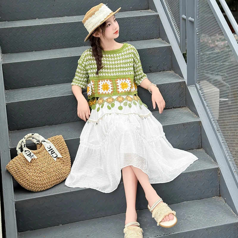 女童半身裙套装夏季新款女孩大童短袖公主裙子儿童夏装洋气时髦潮