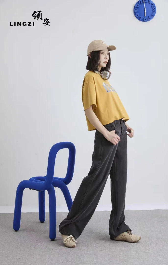 LINGZI领姿涂鸦T短款时尚休闲百搭