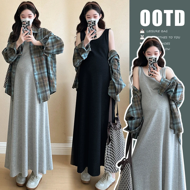 大码孕妇装春夏装女新款爆款洋气舒适气质显瘦背心连衣裙防晒衬衫