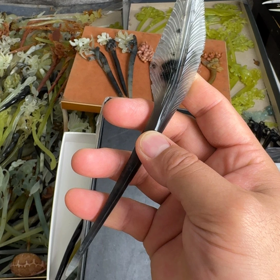 岫玉未镶嵌发饰明君玉簪就是好看
