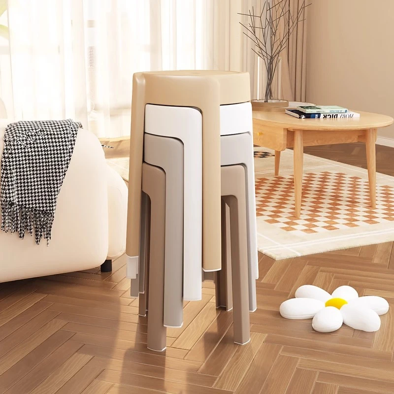 塑料凳子家用加厚特厚可叠放风车凳现代简约餐厅备用圆胶凳高椅子