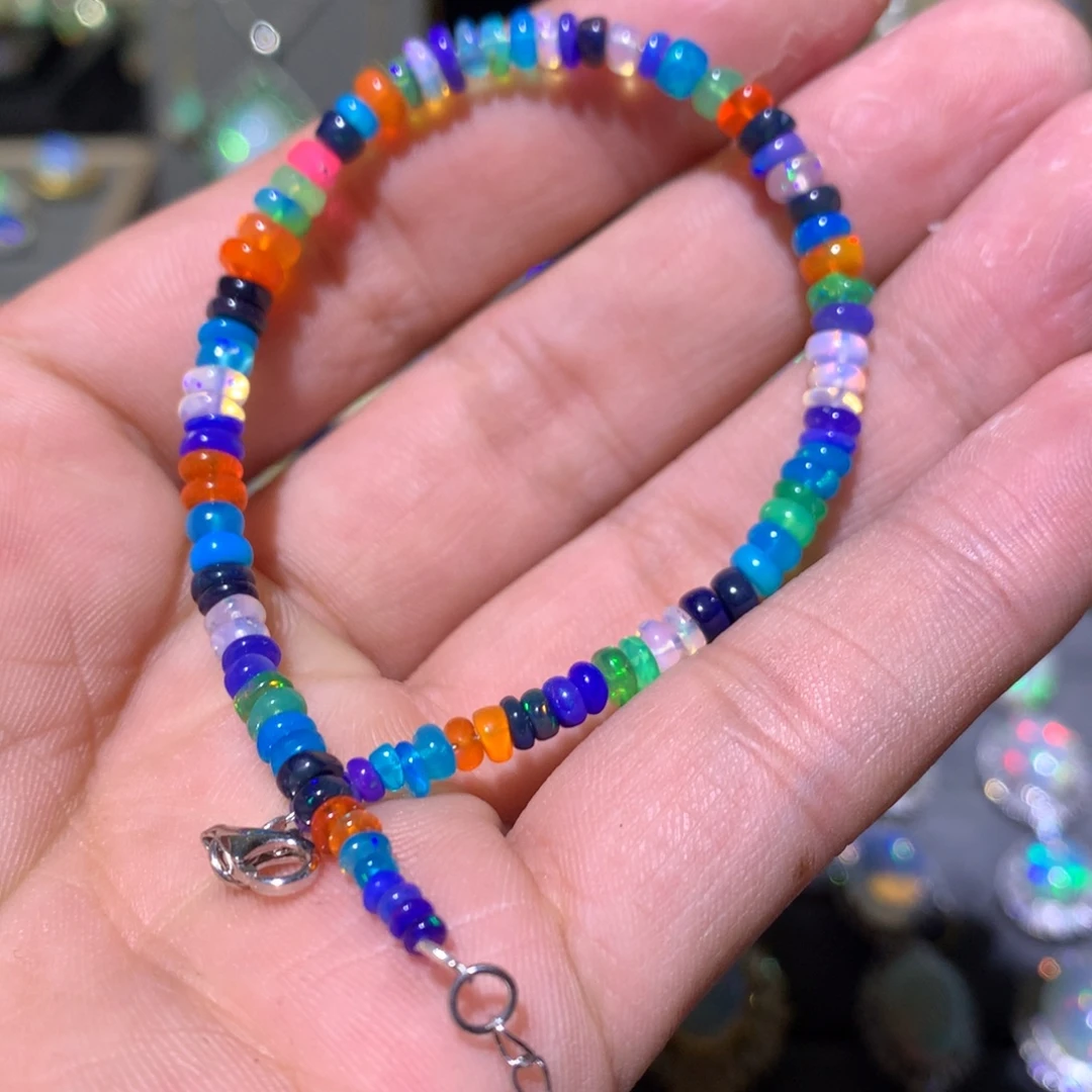 欧泊银S925镶嵌欧泊手链