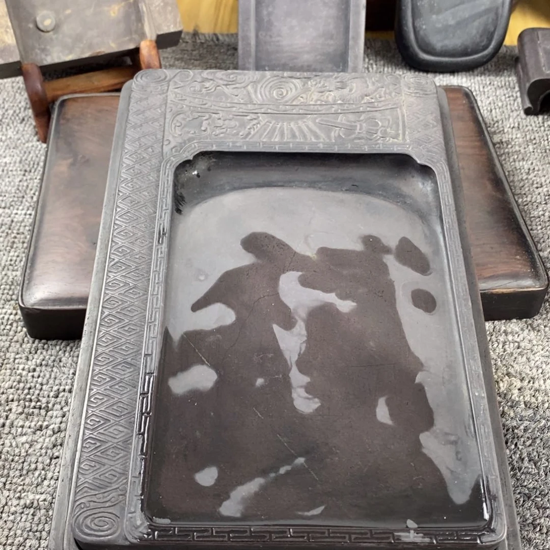 清代书卷原盒端砚