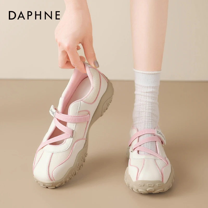 达芙妮厚底芭蕾德训鞋女2025新款夏季运动玛丽珍鞋透气魔术贴单鞋