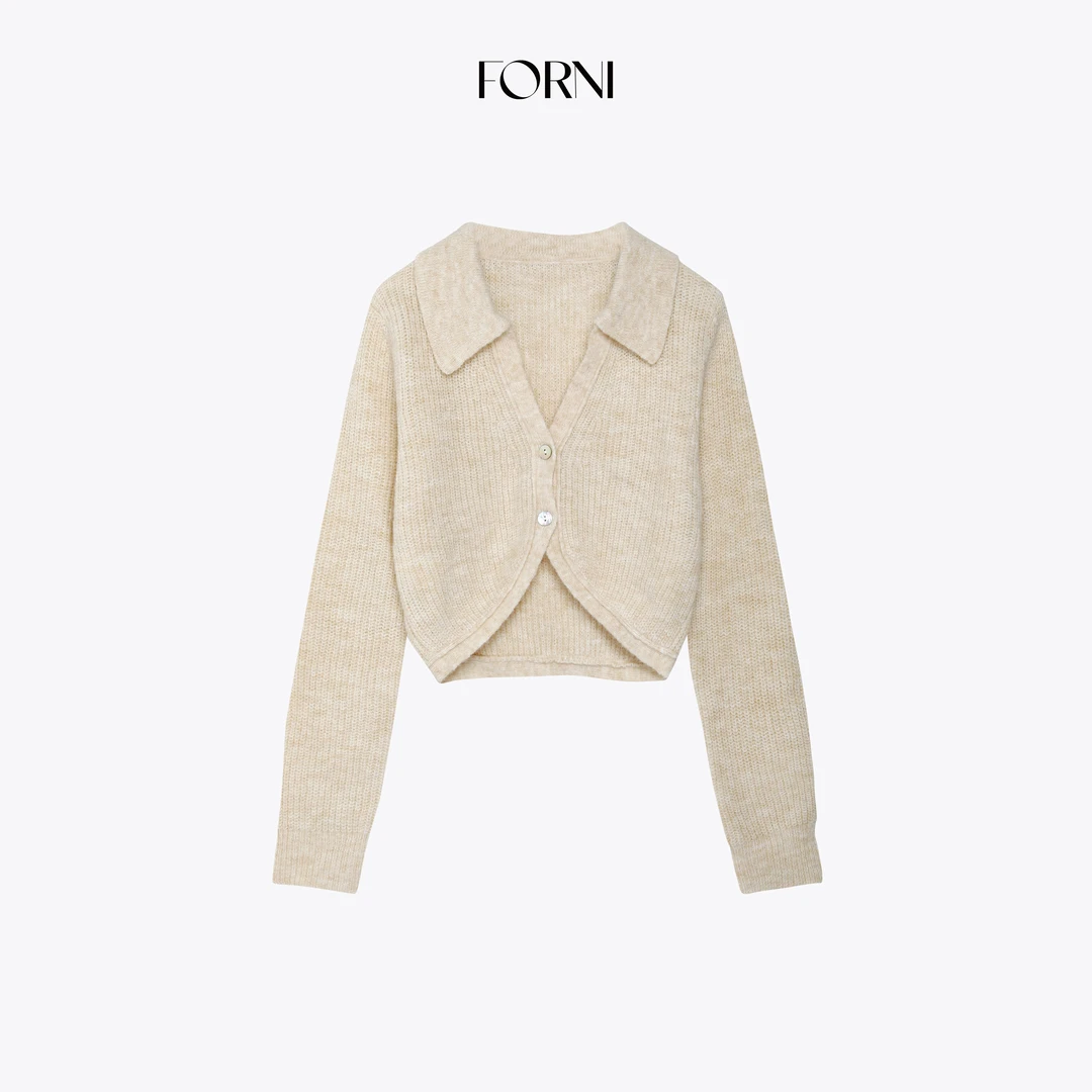 FORNI 嗲精棉花糖开衫 超幼马海毛羊毛糯糯短款廓形针织上衣