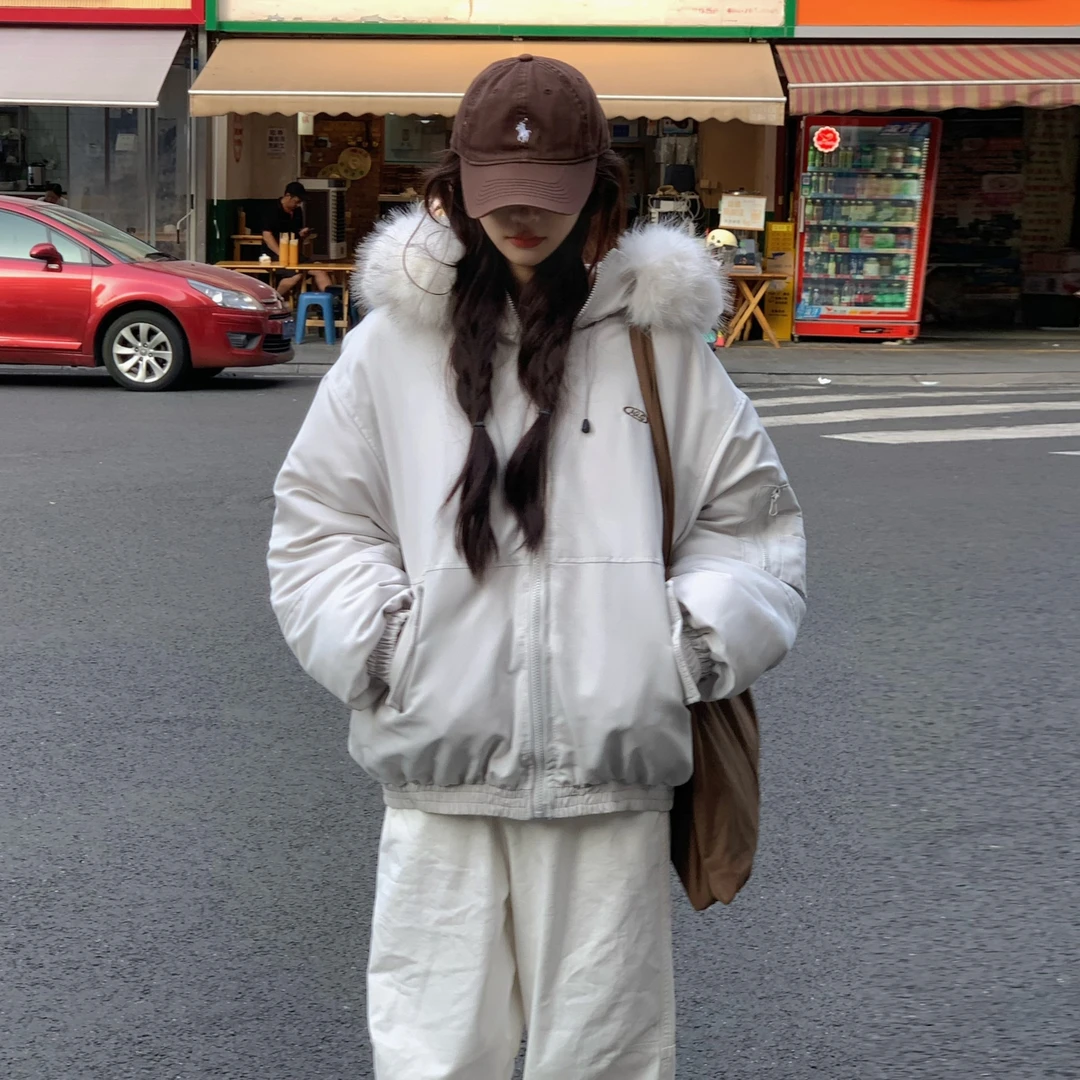 露思同款棉服女款冬季外套2025新款学生小个子保暖派克服棉衣棉袄