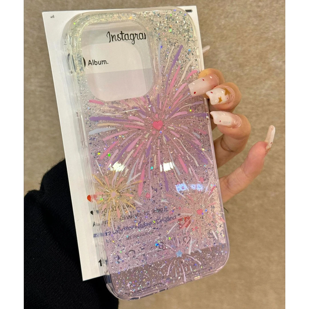ins梦幻彩色烟花适用iPhone15手机壳苹果13/16手机壳14promax女11