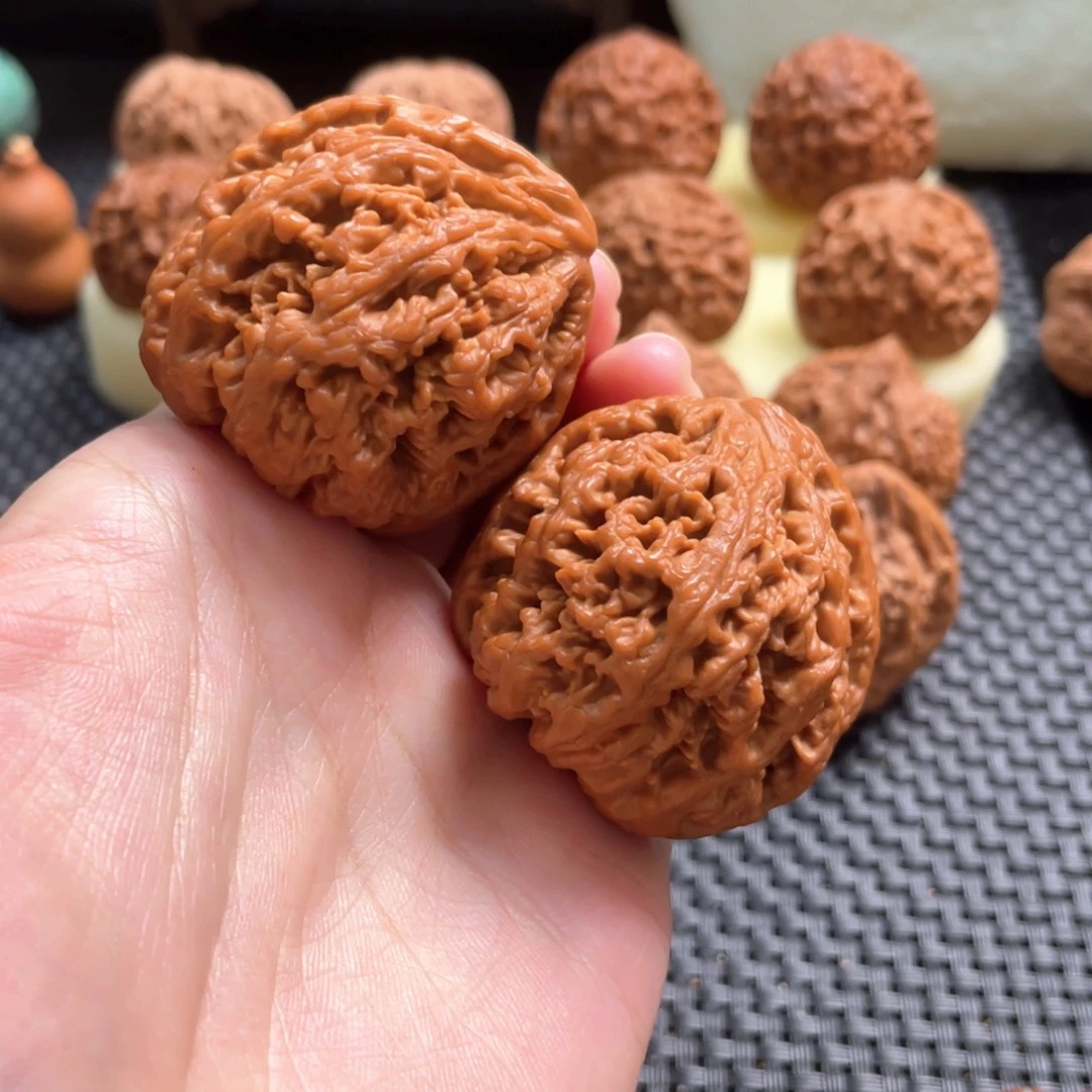 文玩核桃吊坠歪对粗筋44微微修