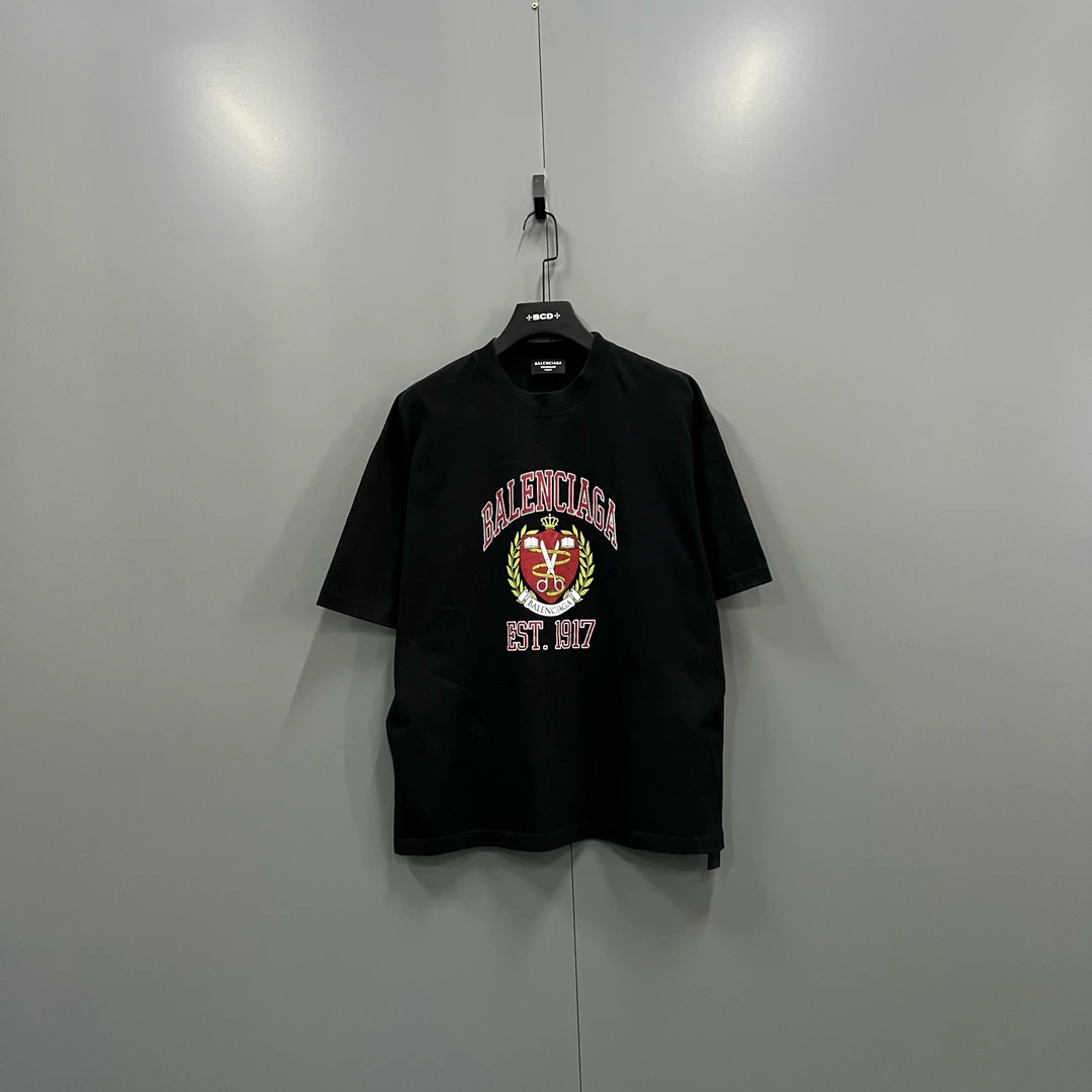 99新 Balenciaga/巴黎世家 h922 麦穗剪刀logo短袖 S码 610949
