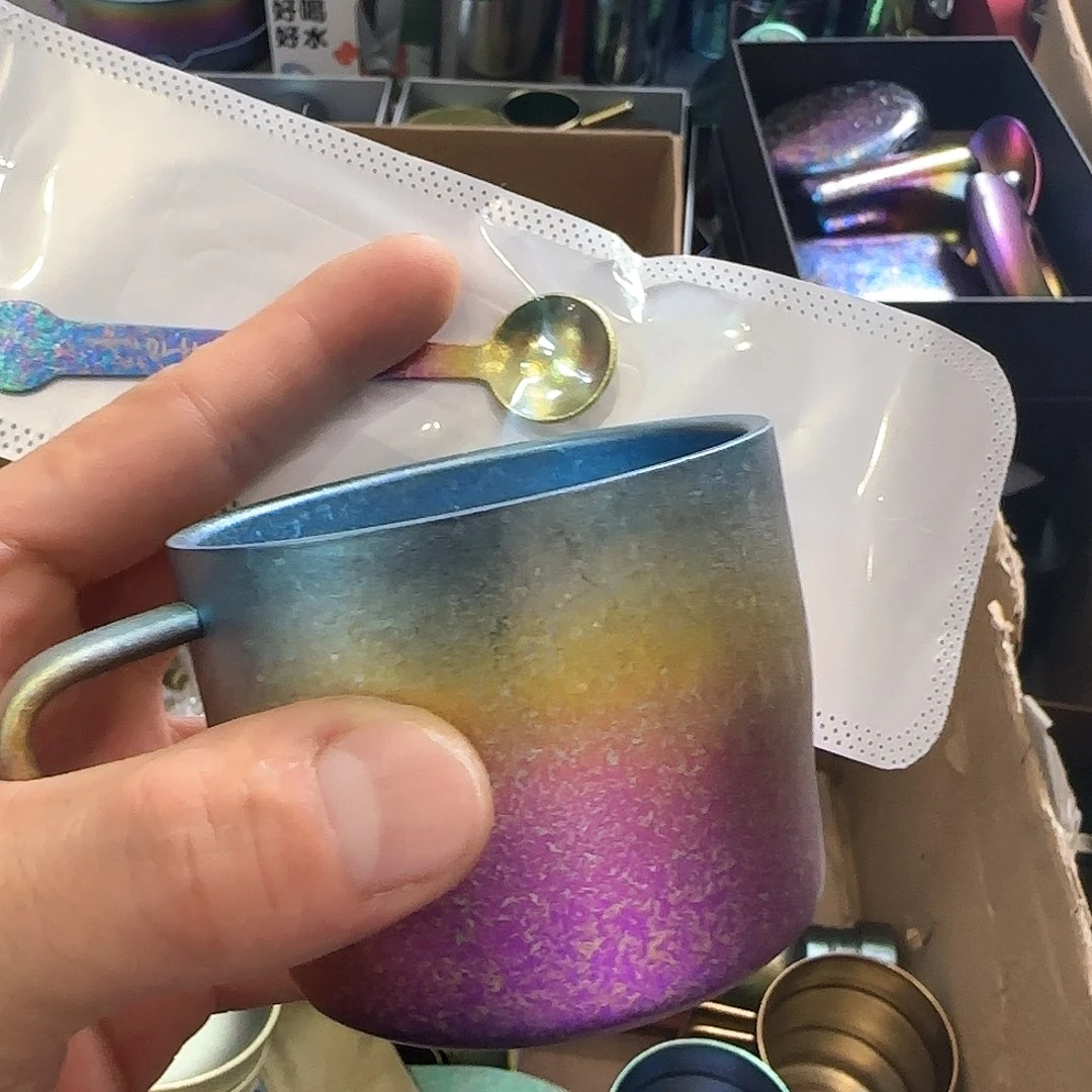 纯钛炫彩咖啡杯一个