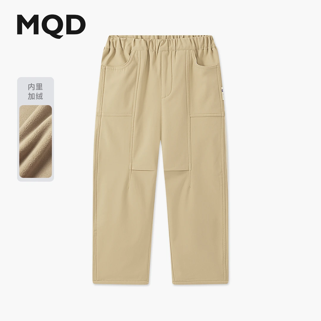 【弯刀小暖壳】MQD男女童25冬新款加绒户外街潮学院休闲裤9654W1532
