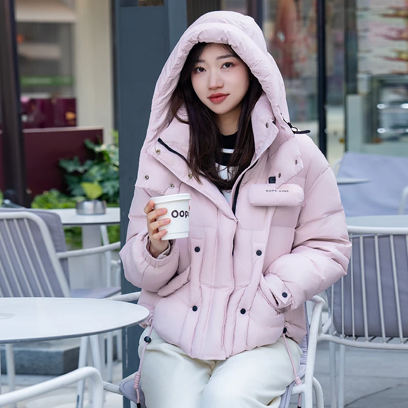 郭二姐羽绒服女短款2024新款面包服加厚白鸭绒韩版外套时尚冬季