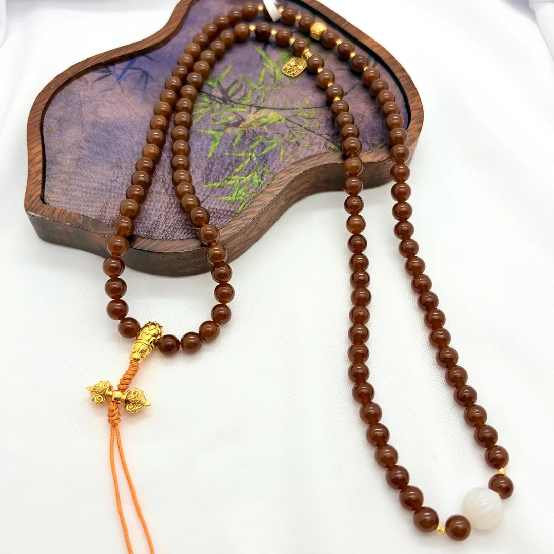 【杰我睿】18k金山糖料和田玉典藏集项链