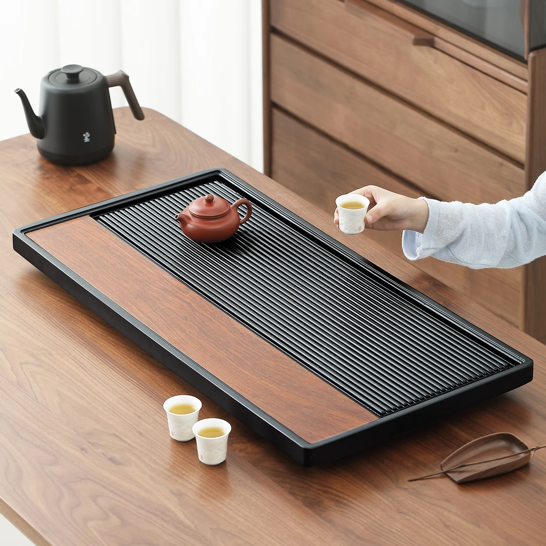 功夫茶具托盘小型沥水茶台新型干泡办公室茶海茶盘家用茶台干泡盘