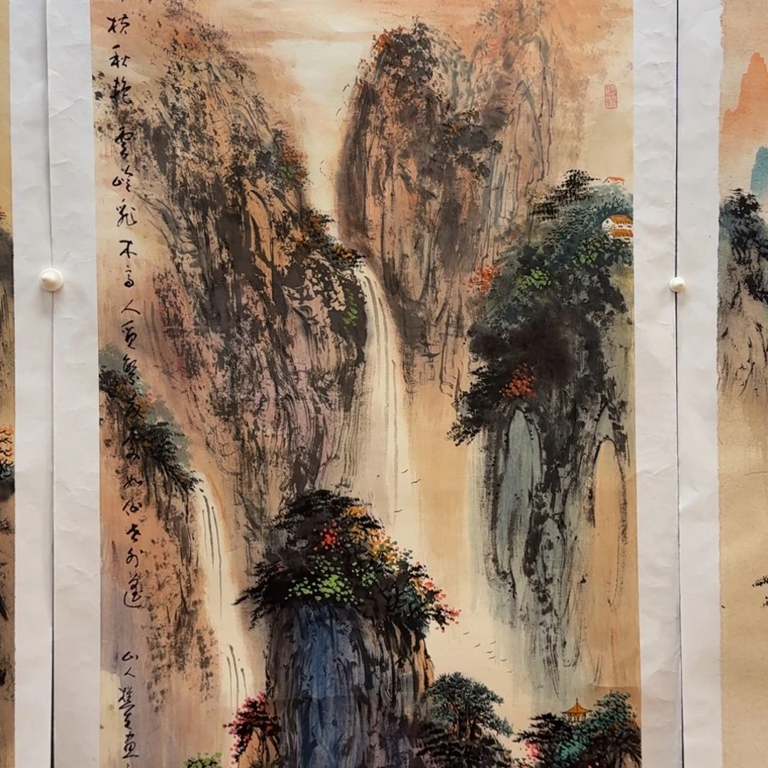 国画刘儒樵四尺作品山水